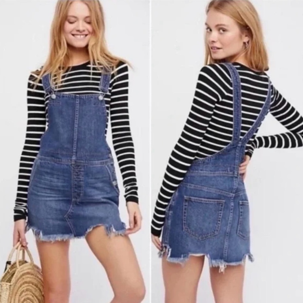 Free People “Torn Up” Blue Denim mini Dress